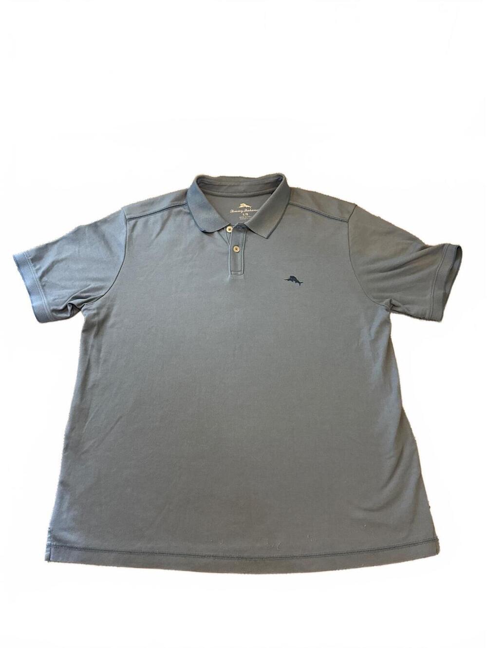 Tommy Bahama Polo Shirt Mens Large L Blue Short Sleeve Golf Marlin Casual Top